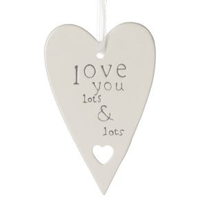 "Love You Lots" Ceramic Hanging Heart