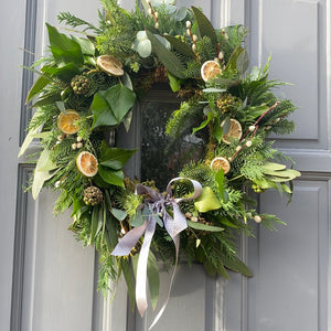 Pussy willow and eucalyptus wreath
