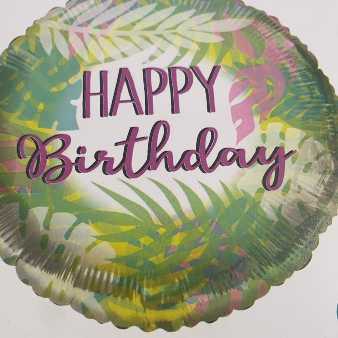 "Happy Birthday" Tropical Helium Balloon