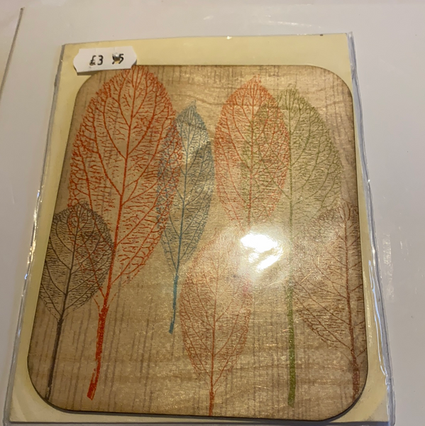 Wooden leaves handmade card