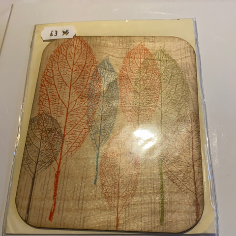 Wooden leaves handmade card