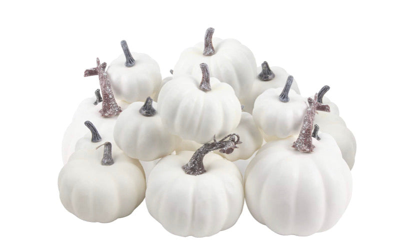 Polystyrene white pumpkin decorations