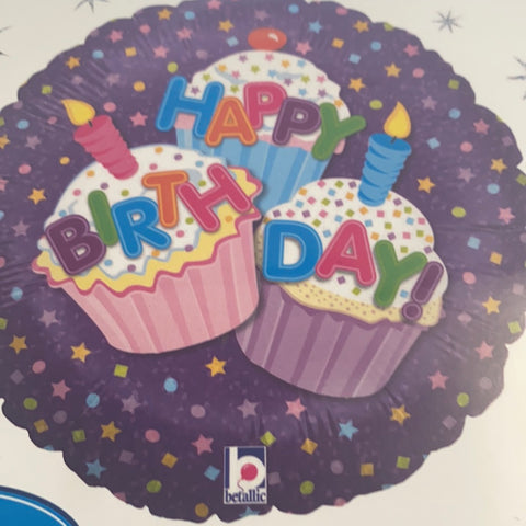 Happy birthday cake design helium balloon
