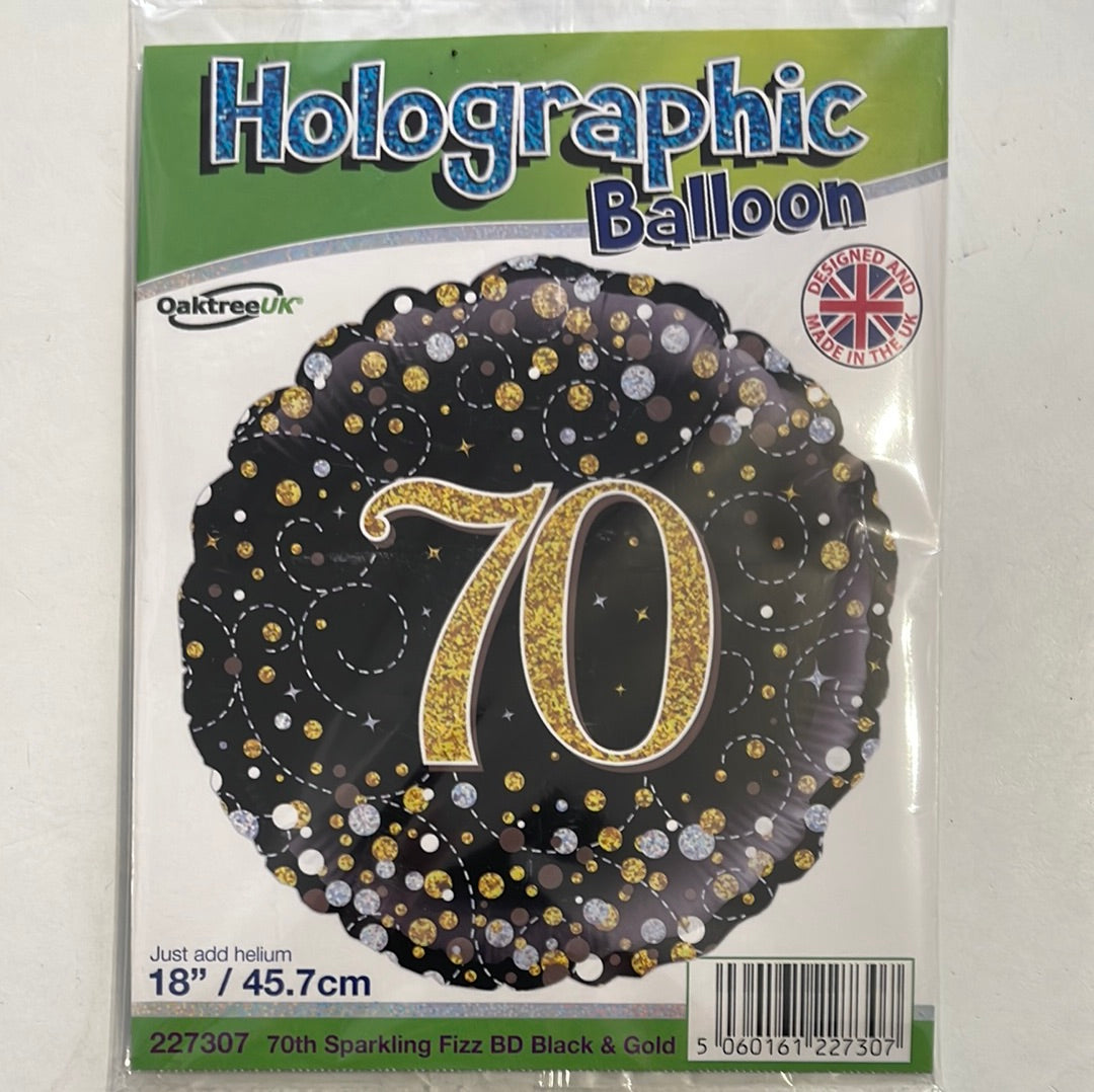 "Happy 70th Birthday!" Helium Balloon