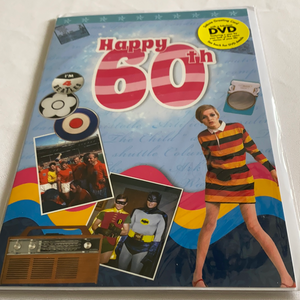 Greeting card 60th with a dvd of the year