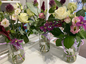 Table Jars of fresh flowers - Large £20 each