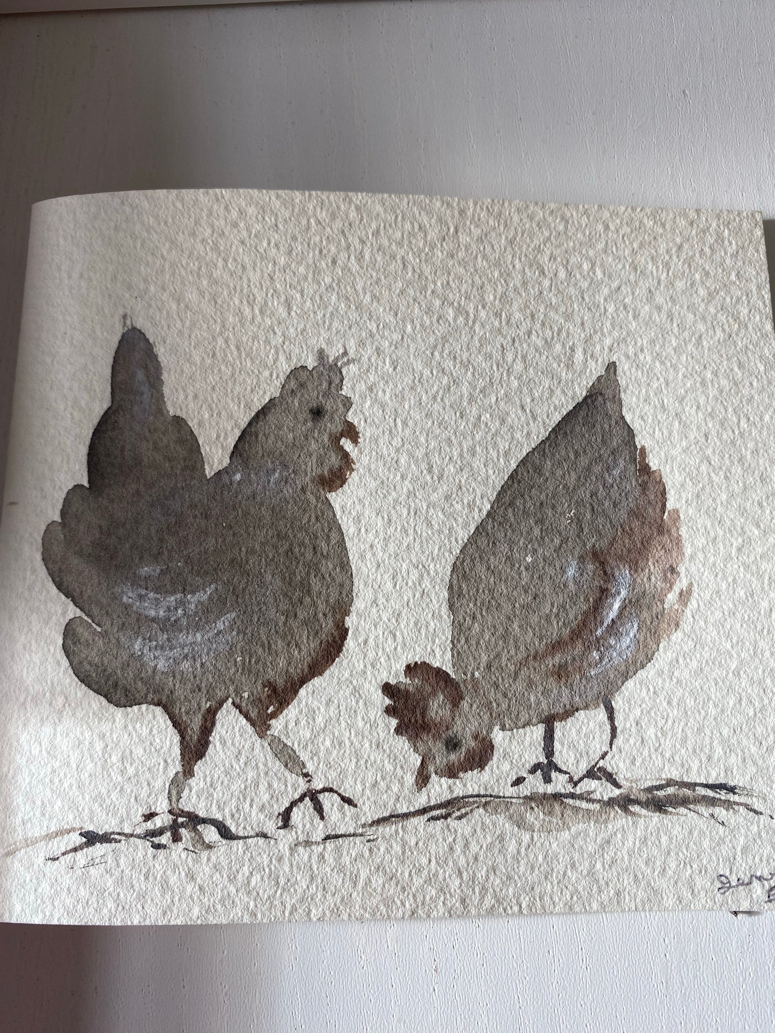 Chickens original original watercolour cards