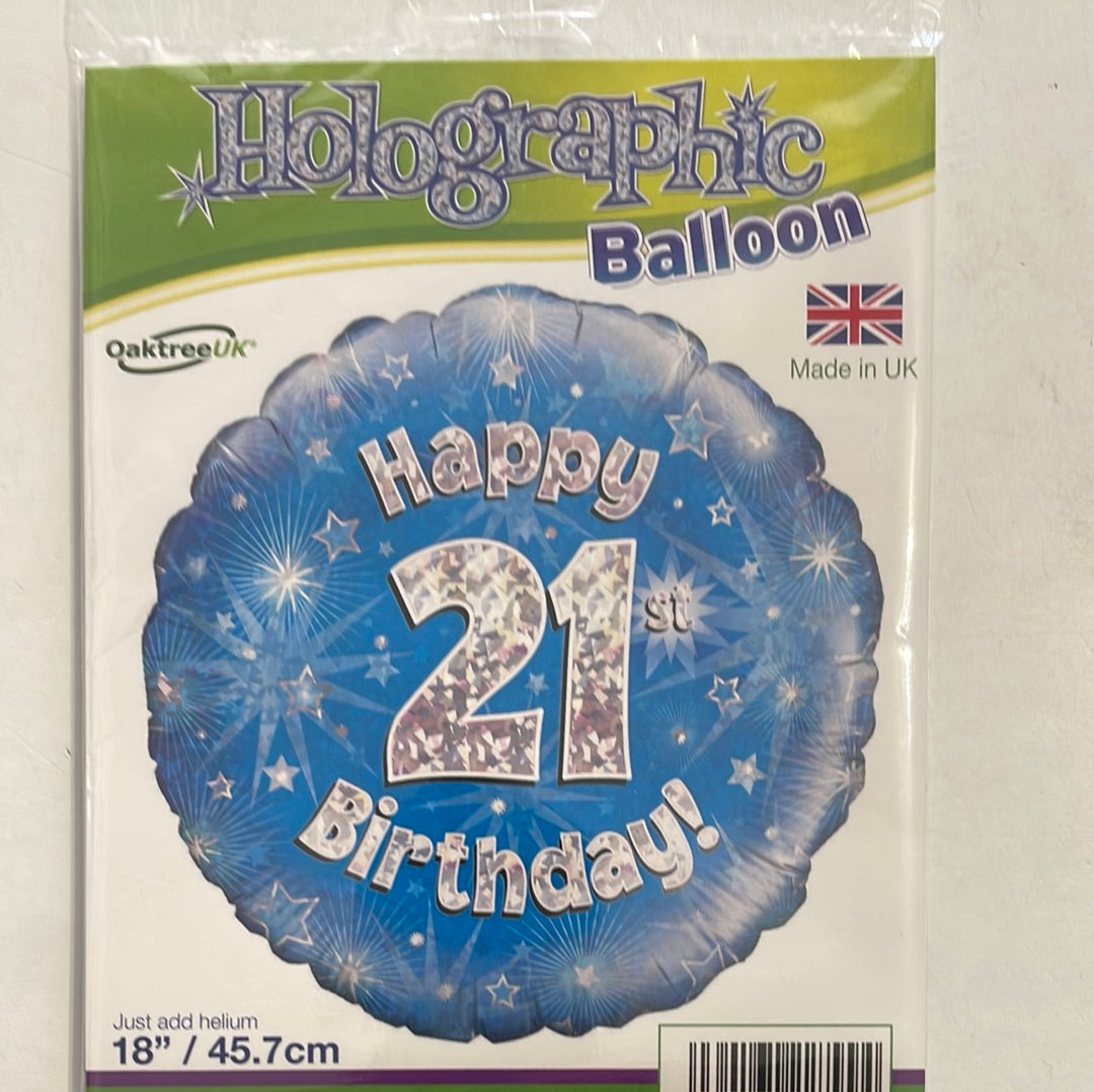 "Happy 21st Birthday!" Helium Balloon