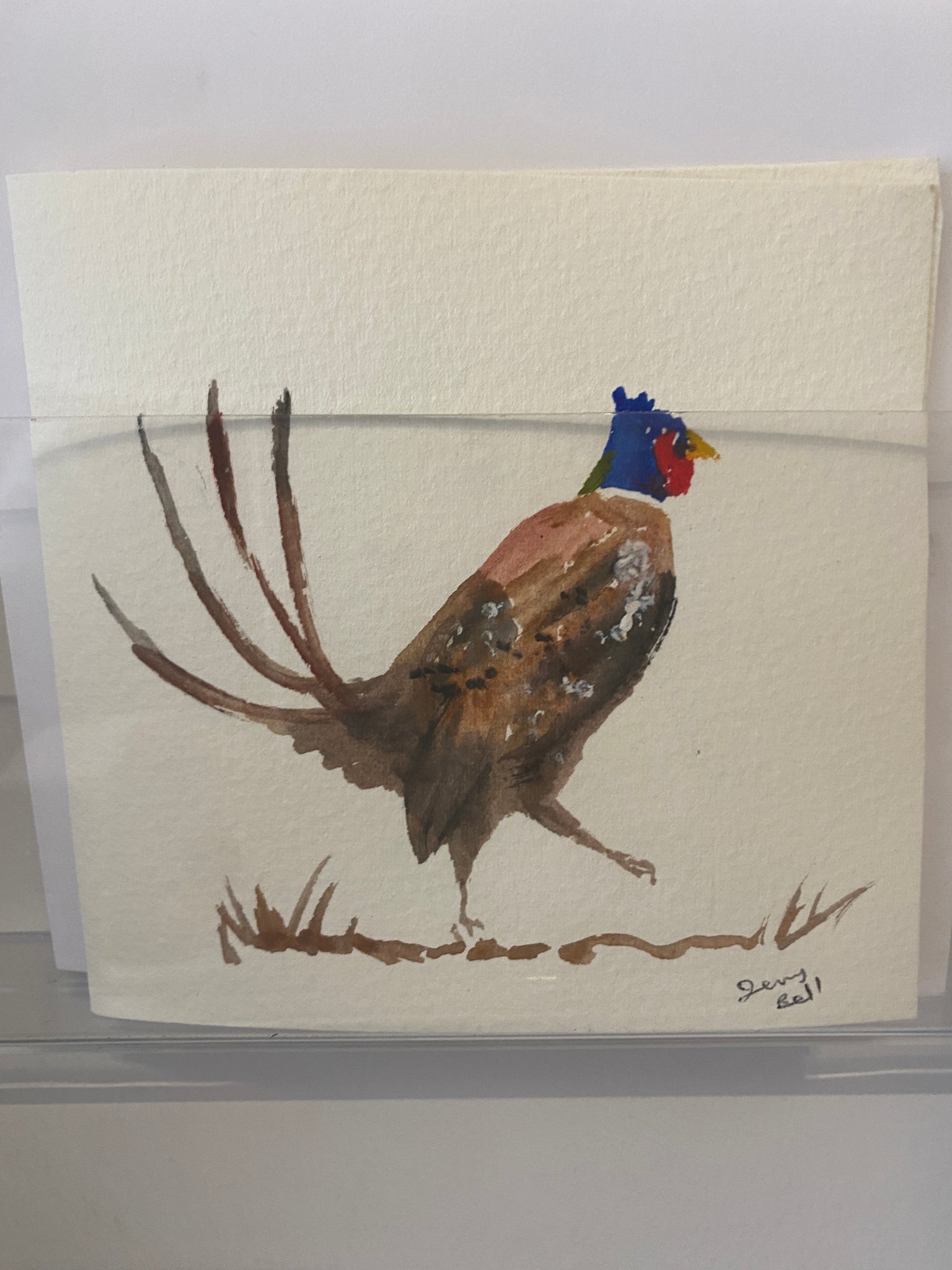 Original water colour card pheasant design