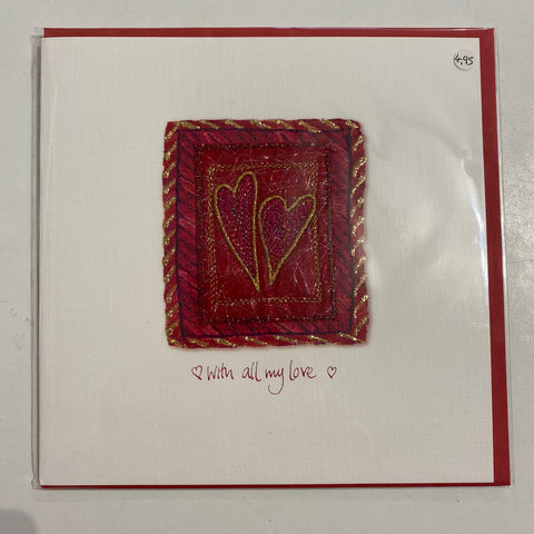 ‘With All My Love’ Card Hand made