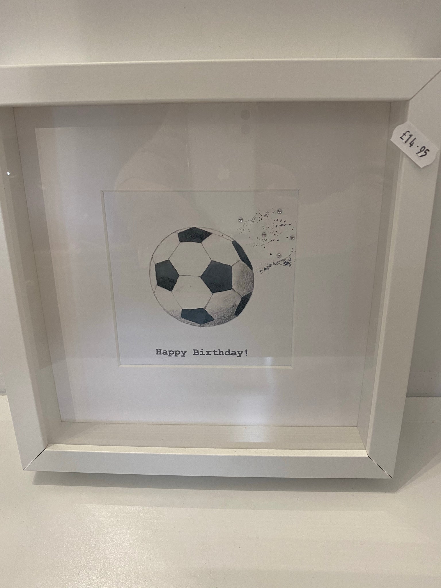 Happy birthday football framed picture