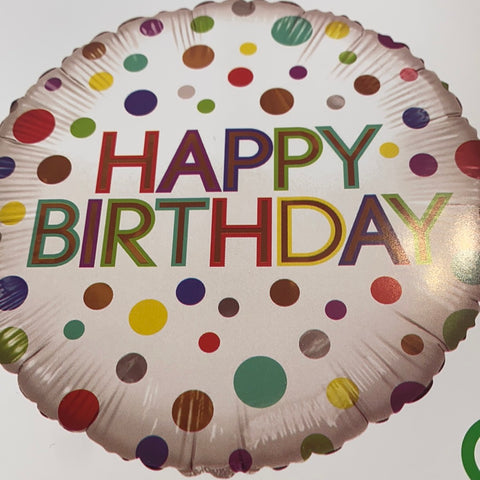 Dotty Happy Birthday Helium Balloon