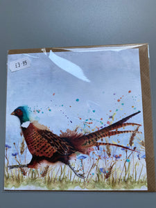 Pheasant design card UK made