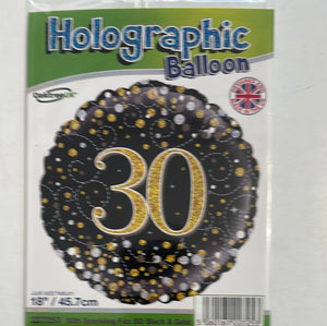 "Happy 30th Birthday!" Helium Balloon