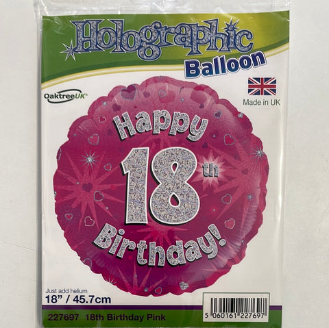 "Happy 18th Birthday!" Helium Balloon