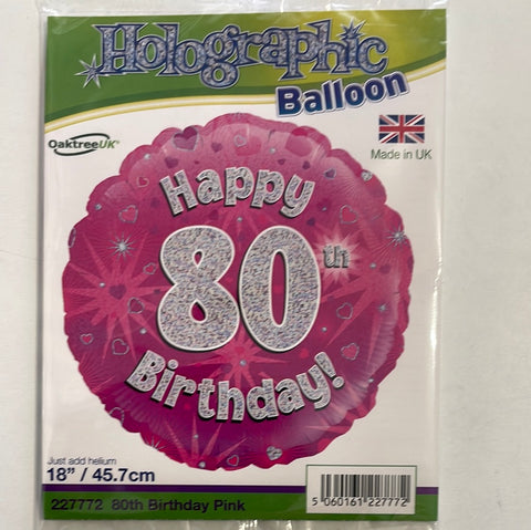 "Happy 80th Birthday!" Helium Balloon