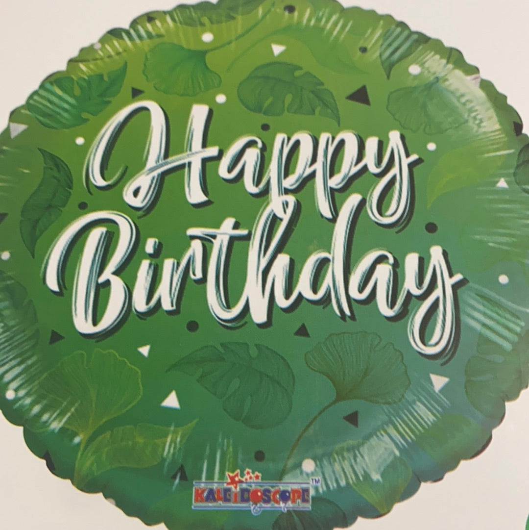 Happy birthday helium balloon green