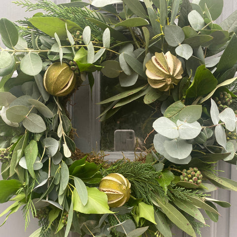 Handmade Christmas Wreath - Natural Lime