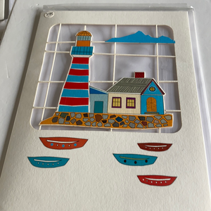 Light house cut out handmade card