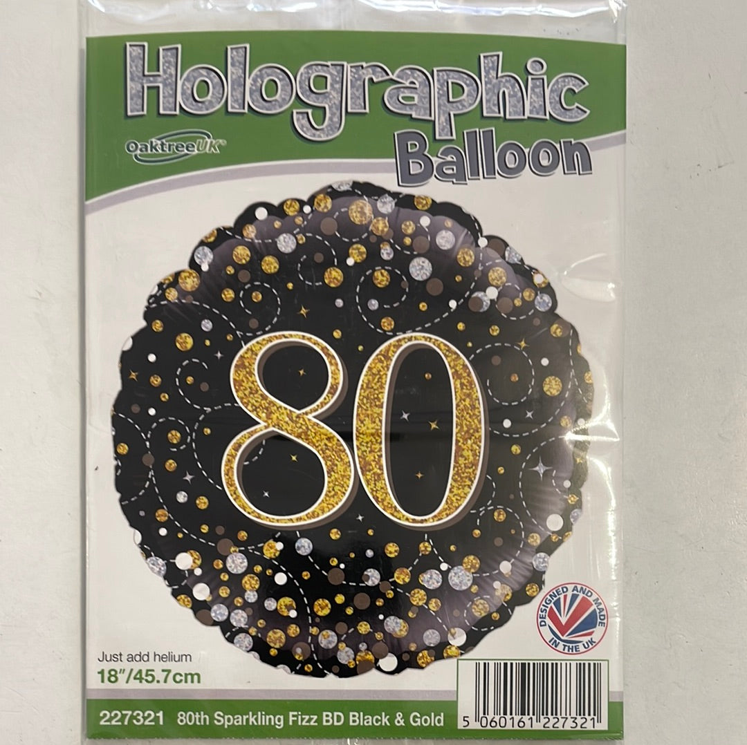 "Happy 80th Birthday!" Helium Balloon