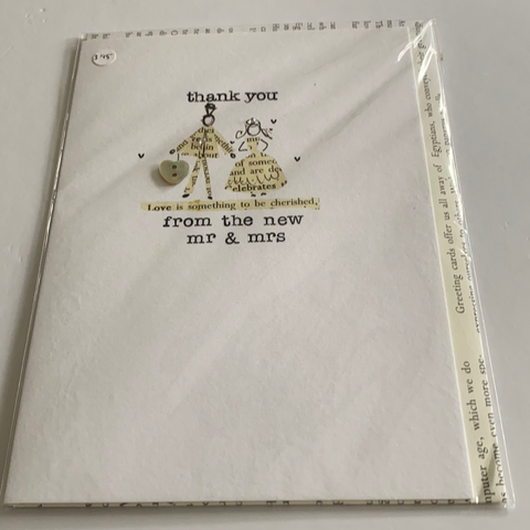 Thank you from the new Mr and Mrs card