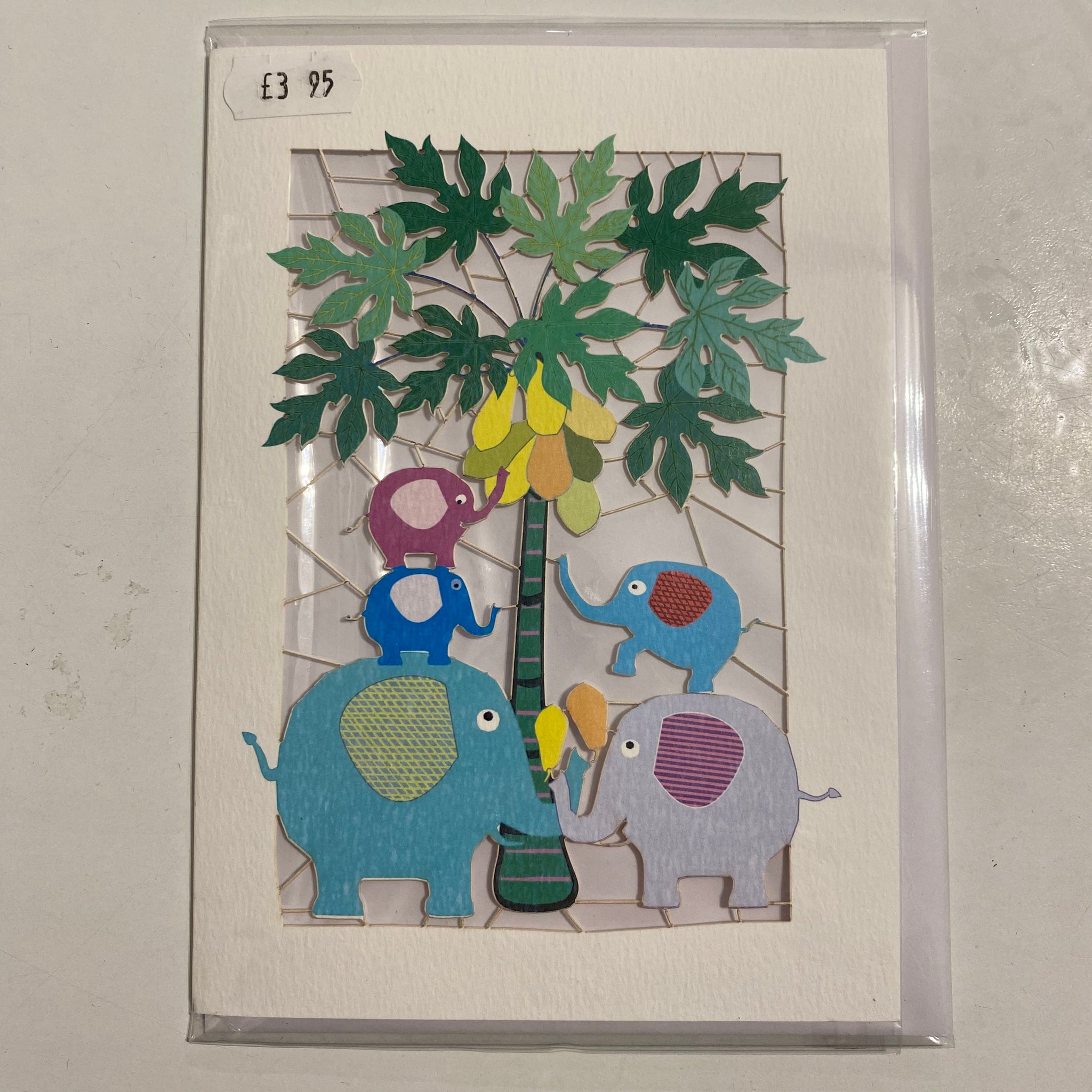 Handmade card elephants