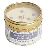 Lavender and Patchouli Small Dotty Candle Tin